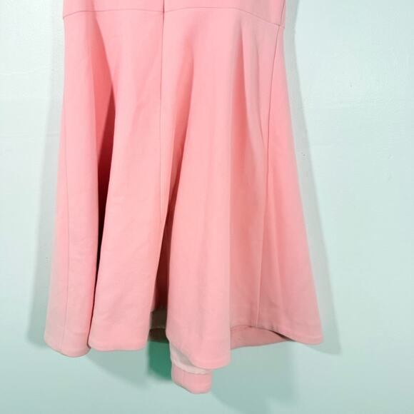 Likely Bubblegum Pink Pleated Front V Neck Circle Skater Mini Dress Size 0 - Picture 7 of 8